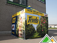 Bedrukte reclame tent van 3 op 3 voor Trudo