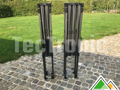 Dichtgevouwen frame is 1,6m hoog en heel licht (links 2x2 frame, rechts 2x3 frame)