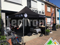 Solid 40 vouwtent 3x3 met personalisatie van de 4 dakboorden voor Slagerij Jelle.