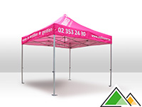 Reclame tent met ontwerp van MDI Invest