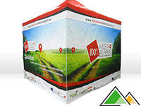 Reclametent 3x3 met full colour bedrukking POM West-Vlaanderen