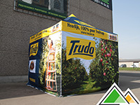 Bedrukte reclame tent van 3 op 3 voor Trudo