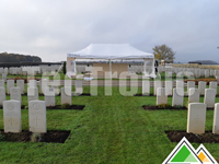 CWGC koos voor PVC vouwtenten met bedrukking op de dakboorden.