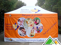 Kinderopvang Kerkrade koos voor een volledig bedrukte 3x4,5 reclame partytent