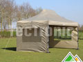 vouwtent 3x4,5 Solid 30 in zandkleur, hier met 3 zijwanden